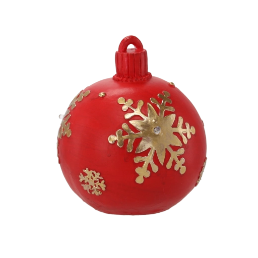 Karácsonyi piros gömb LED világítással, 16,5 cm