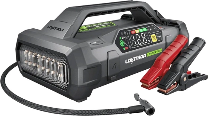 Lokithor JA3000 Pro multifunkciós indító booster 3000 A kompresszorral és powerbankkal