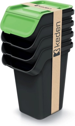 KADDI Q SET 4×25 l szelektív hulladékgyűjtő szett aktívszén-szűrővel