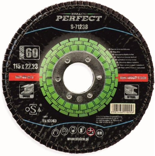 Lamellás csiszolókorong 125 × 22,23 mm, szemcseméret 100, cirkónium Stalco