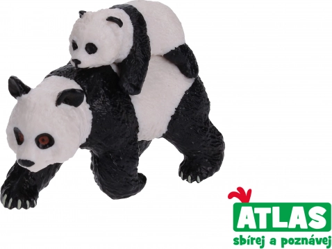 panda figura kölyökkel 8 cm