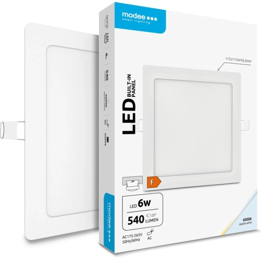 Modee Lighting beépíthető négyzet alakú LED panel 6 W hideg fehér 540 lm