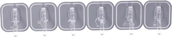 Öntapadós akasztók 6 darab – szürke