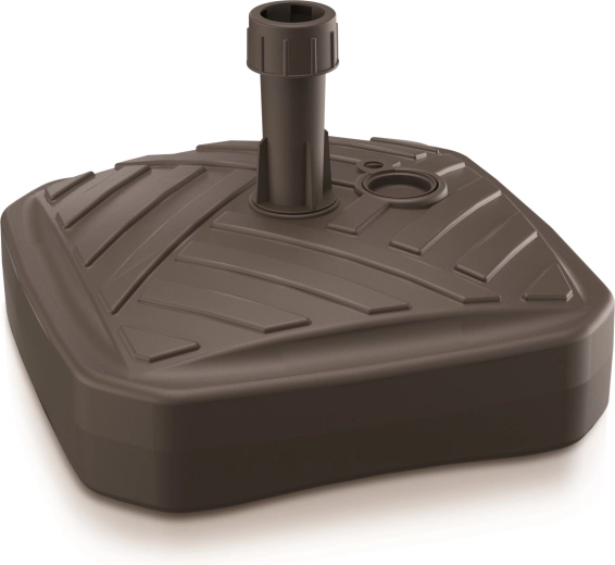 Négyszögletes napernyőtalp 39 × 39 cm, umbra színben, rattan hatás, 12 l-ig tölthető