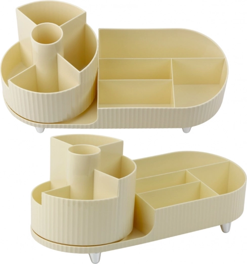 Forgó mechanizmusú bézs színű kozmetikai rendező