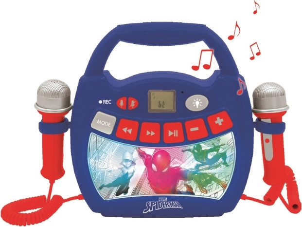Gyerek karaoke lejátszó fényekkel SPIDER-MAN, Bluetooth és 2 mikrofonnal