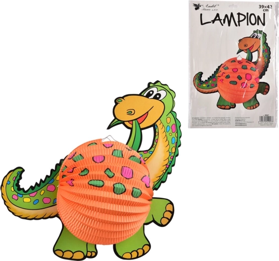 Narancssárga dinoszaurusz papírlampion 39 × 42 cm