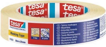 Krepp maszkolószalag 25 mm × 50 m sárga Tesa