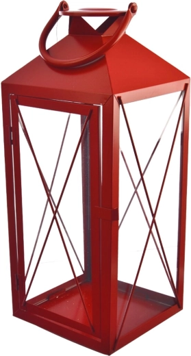 Nagy piros fém lámpás 47 cm