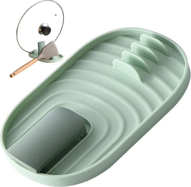 Zöld konyhai alátét edényekhez és fedőkhöz