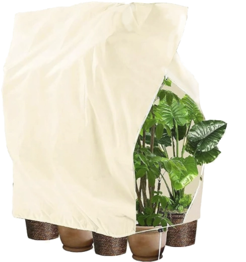 Téli növényvédő huzat húzózsinórral, 2 × 2,4 m, 80 g, bézs