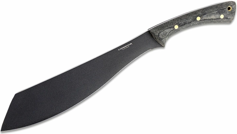 Condor Warlok machete 31,8 cm, fekete Micarta bőr tokban