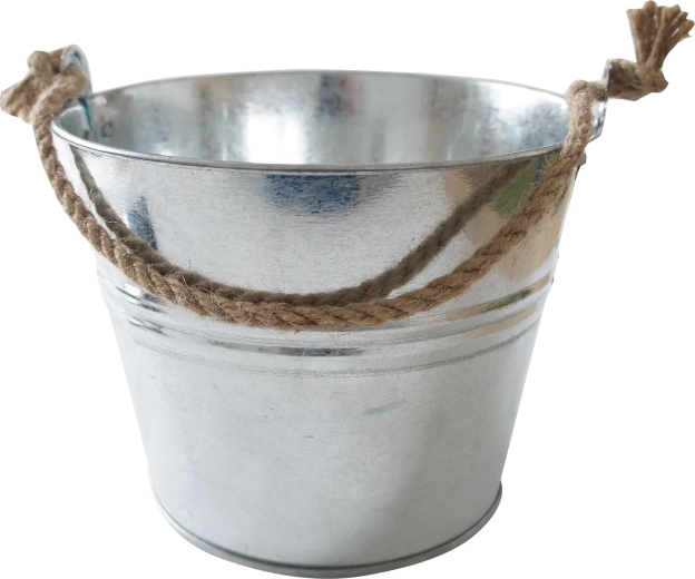 Horganyzott vödör kötélfogantyúval, 5 l