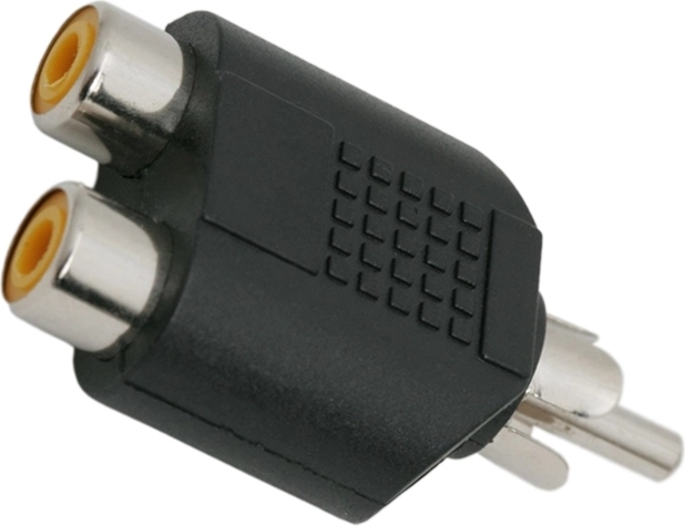 RCA Y elosztó, 2× RCA aljzat RCA dugóhoz