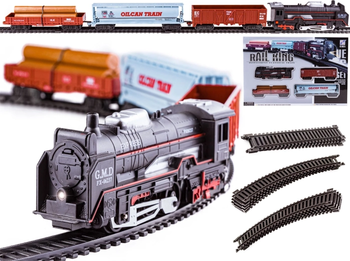 Rail King vasútmodell – gőzmozdony és 3 vagon