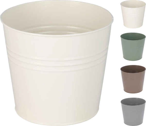 Dekoratív fém virágcserép 17 cm, színmix