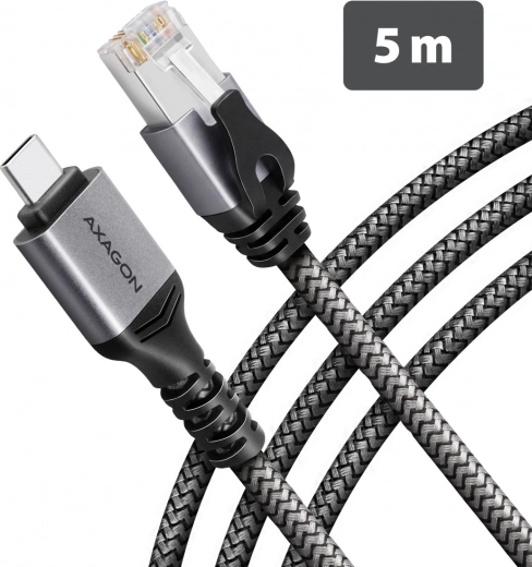 Axagon USB-C gigabites Ethernet-adapter integrált CAT6 RJ-45 5 m-es kábellel