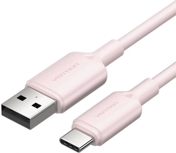 USB kábel USB-A – USB-C 2.0 3A 2 m rózsaszín Vention