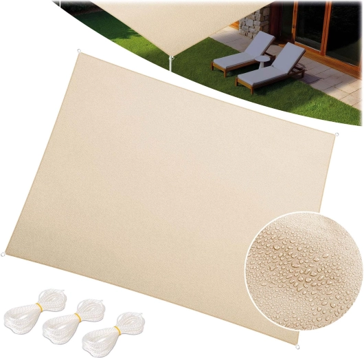 Téglalap alakú árnyékoló ponyva 3 × 4 m, bézs