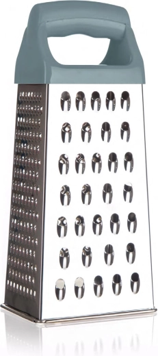 Négyszögletes, rozsdamentes acél piramisreszelő 21 cm, műanyag fogantyúval OLIVE CULINARIA