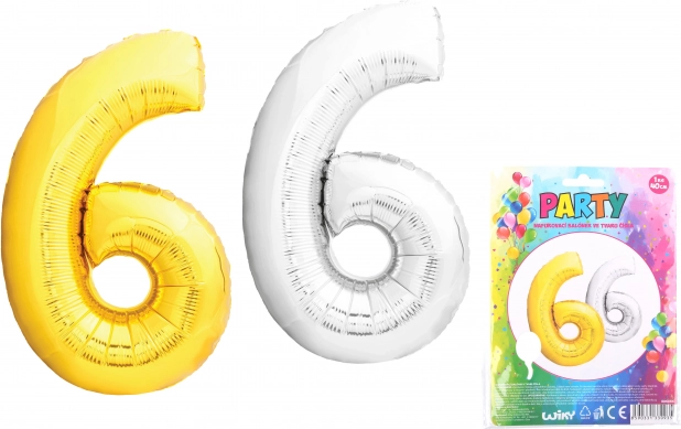 Felfújható, 6-os szám alakú lufi