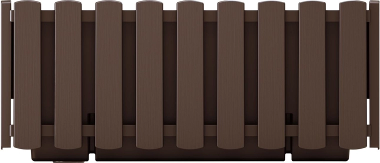 Műanyag virágláda kerítésmintával 38 cm – barna