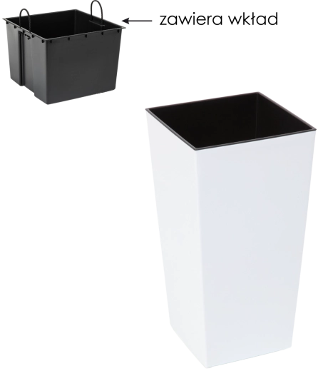 Finezja virágtartó betéttel 19 × 19 cm, fehér