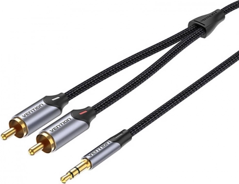 Vention BCNBI 2xRCA – 3,5 mm audiokábel 3 m (szürke)