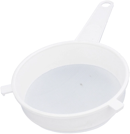 Műanyag konyhai szűrő finom hálóval, 20 cm