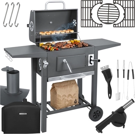 KAMINER kerti faszenes grill fedéllel, 110 × 105 × 50 cm