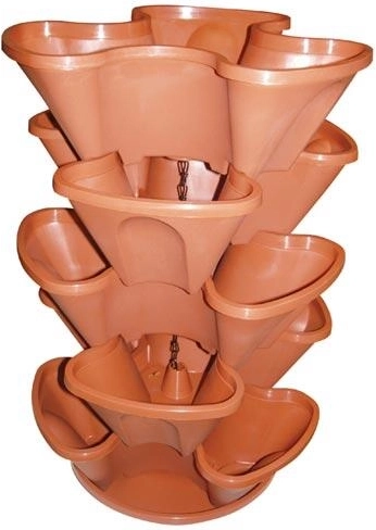 Függesztett, lépcsőzetes virágtartó készlet, 5 részes, 35 cm átmérő, színkeverék