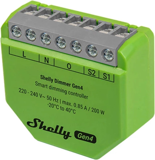 Shelly Dimmer Gen4 intelligens fényerőszabályzó Zigbee-vel és Matterrel