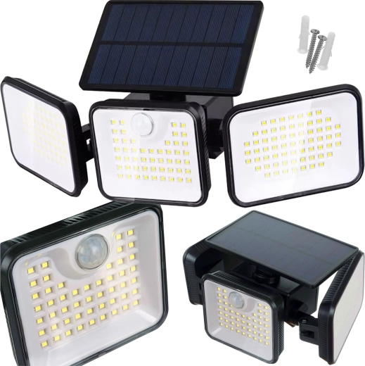 Izoxis napelemes kerti LED lámpa 180 LED-del, mozgás- és szürkületérzékelővel, IP65