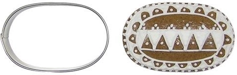 Rozsdamentes mokka ovál kiszúró 5 cm