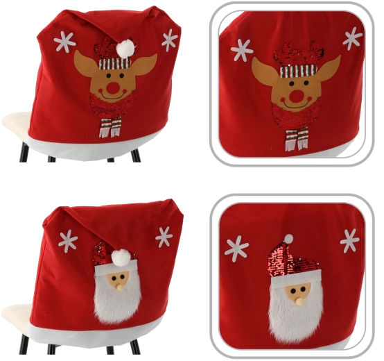 Karácsonyi székhuzat vegyes mintákkal – Mikulás és rénszarvas