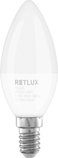 Retlux LED gyertyaizzó E14 6 W meleg fehér