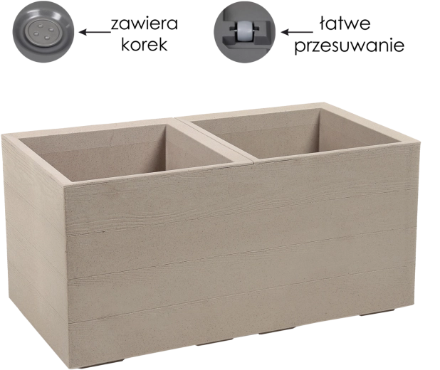 Lamela Karo Eco Coffee virágláda 80 × 40 cm latte árnyalatban