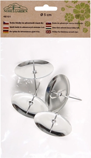 50 mm-es ezüst színű beszúrható gyertyatartó, 4 darabos készlet