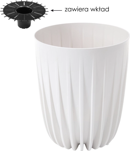 Lamela Mira virágtartó 25 cm, fehér, betéttel