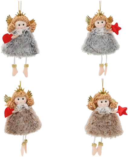 Karácsonyi függő dísz angyalka 8 × 16 cm