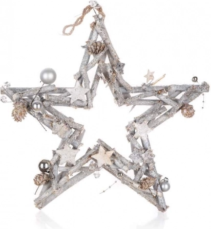 Függeszthető karácsonyi csillag 35 cm, natúr