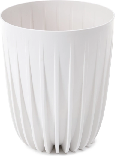 MIRA virágtartó, 14,5 cm, újrahasznosított műanyagból – fehér
