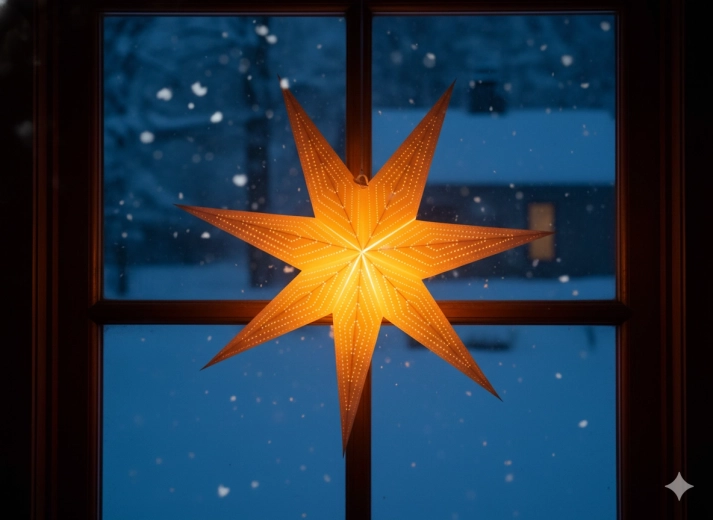 Papír karácsonyi csillag 60 cm arany