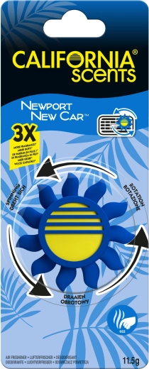 Autóillatosító szellőzőrácsra California Scents Newport New Car – forgó nap