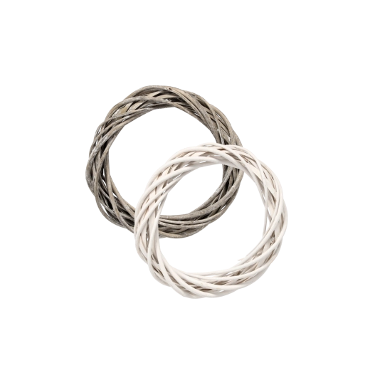 25 cm-es vesszőkoszorú – fehér vagy szürke, kézzel fonott