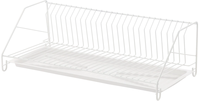 Egyszintes csepegtető tálcás tányérszárító 50 cm, fehér lakkozott