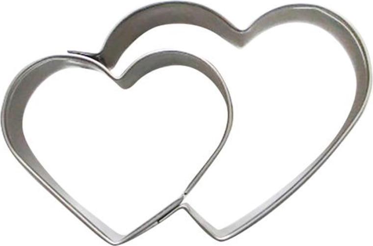 Süteményszaggató – két szív, rozsdamentes acél 5–6 cm