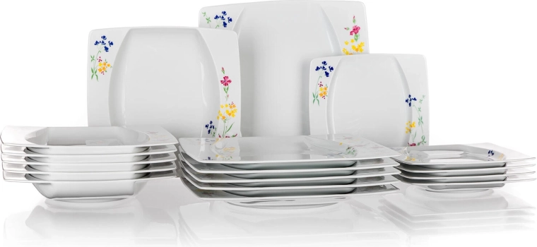 EYE 18 részes négyzet alakú porcelán étkészlet