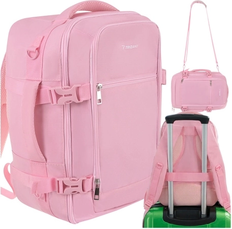 Utazó kabinhátizsák 40 × 25 × 20 cm rózsaszín TRIZAND 2 az 1-ben