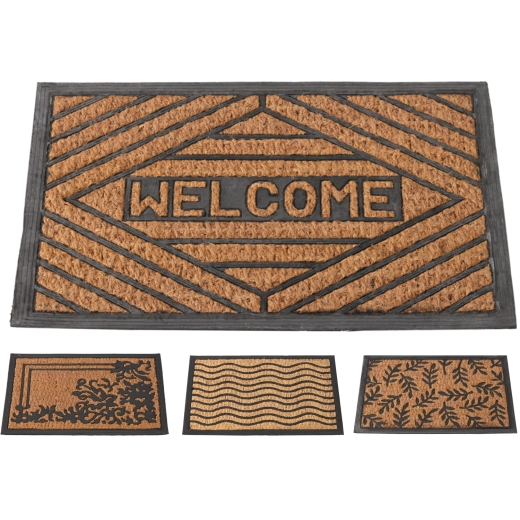 Kókuszrost lábtörlő gumírozott hátlappal 40 × 60 cm, fekete